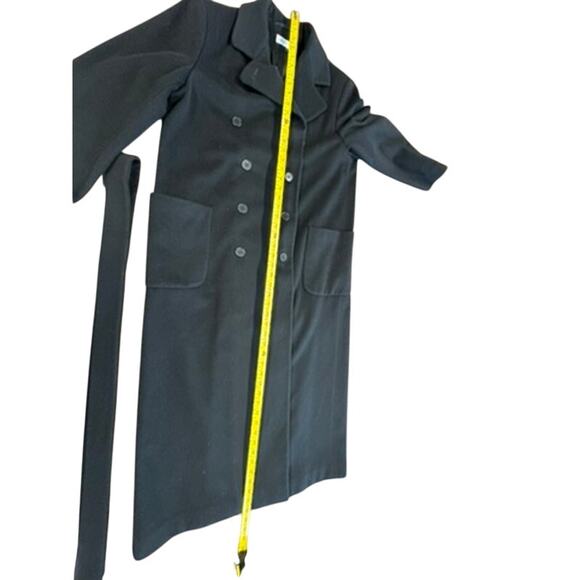 "ANNE KLEIN" Blk Elegant Trench Coat SZ 10 W Belt Cashmere & Wool Blend Money - Picture 16 of 16